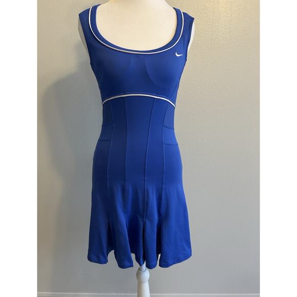 Serena Williams nike DUC Tennis dress S blue australian open 2012 Pleated Sheer - Picture 13 of 16